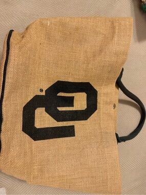 Canvas Tote Bag in Natural with Black Accent